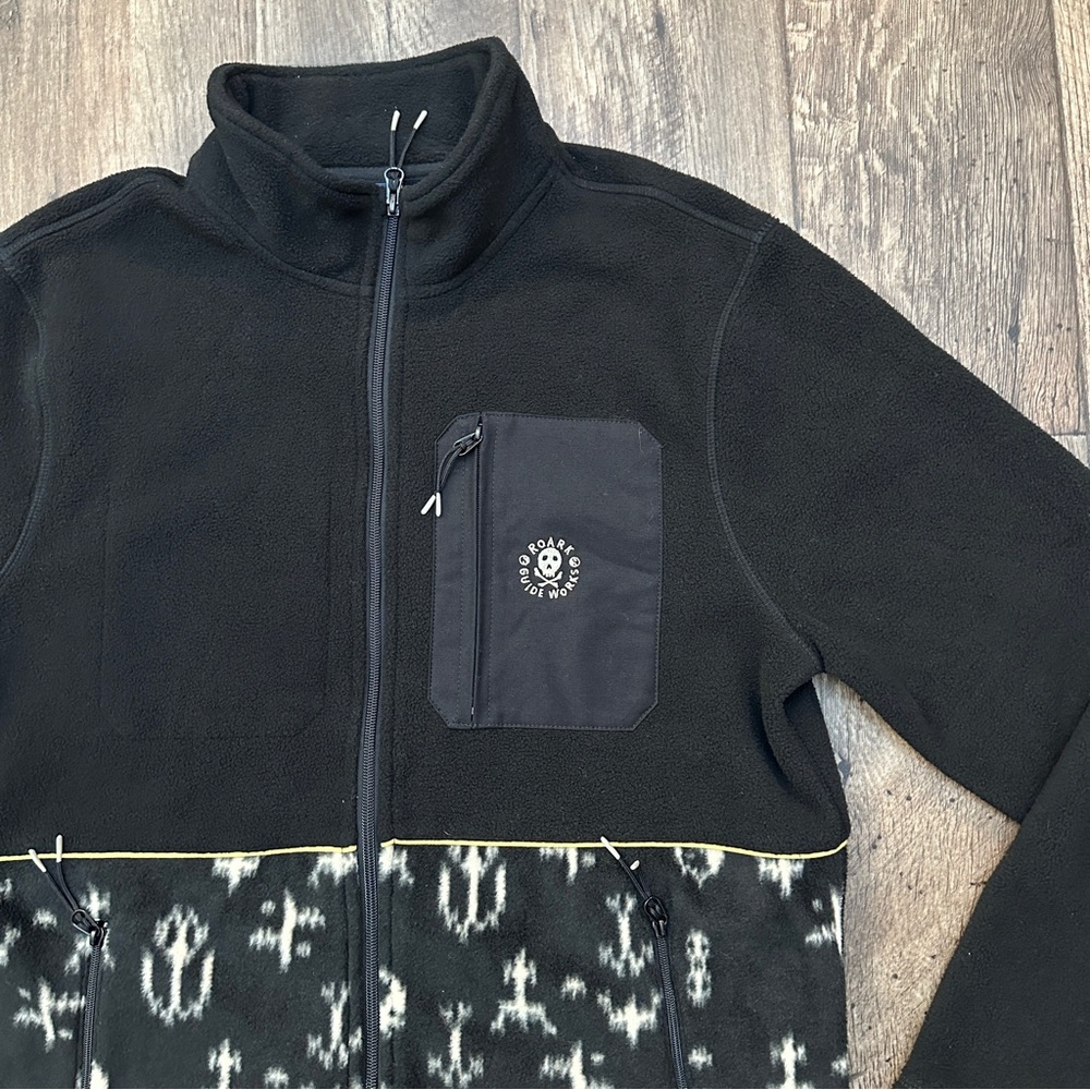 Mens Roark Zip Up Soft Fleece Jacket Sweater Men’s Size M black